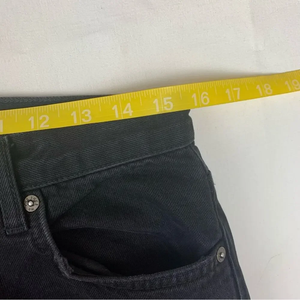We the Free size 28 Black Distressed Wide Leg crop Jeans